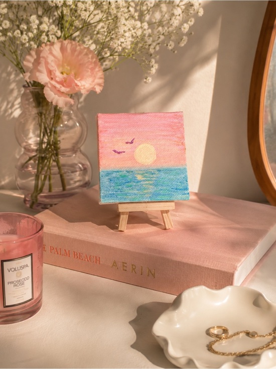 Other - Pastel Sunset Mini Canvas Art — Pink, Yellow & Blue